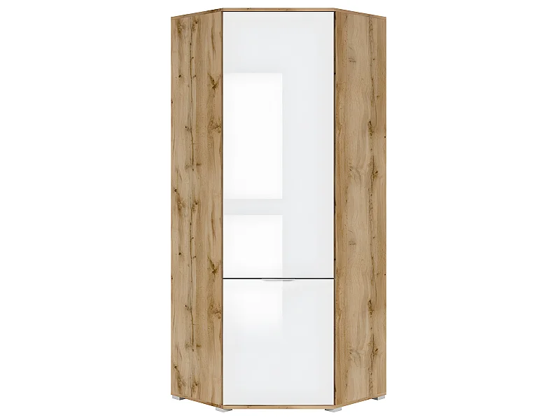 Armário 2 portas Selma branco e madeira 195cm