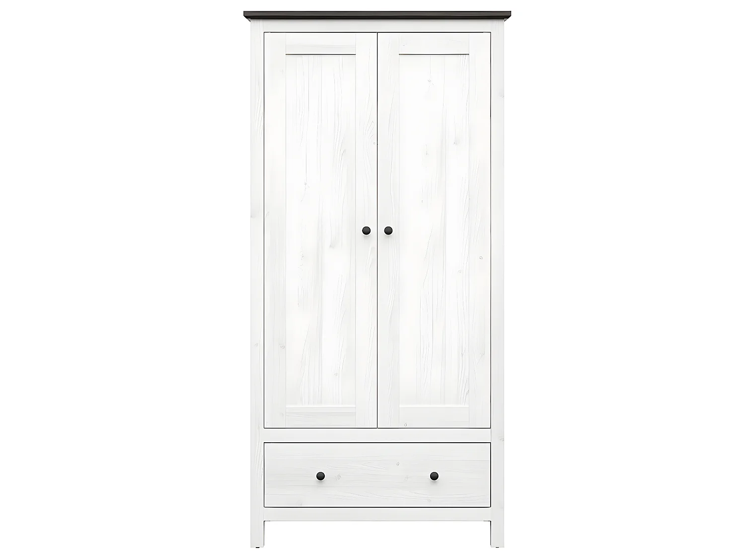 2-deurs kast met 1 lade Eend Wit en Donker Hout