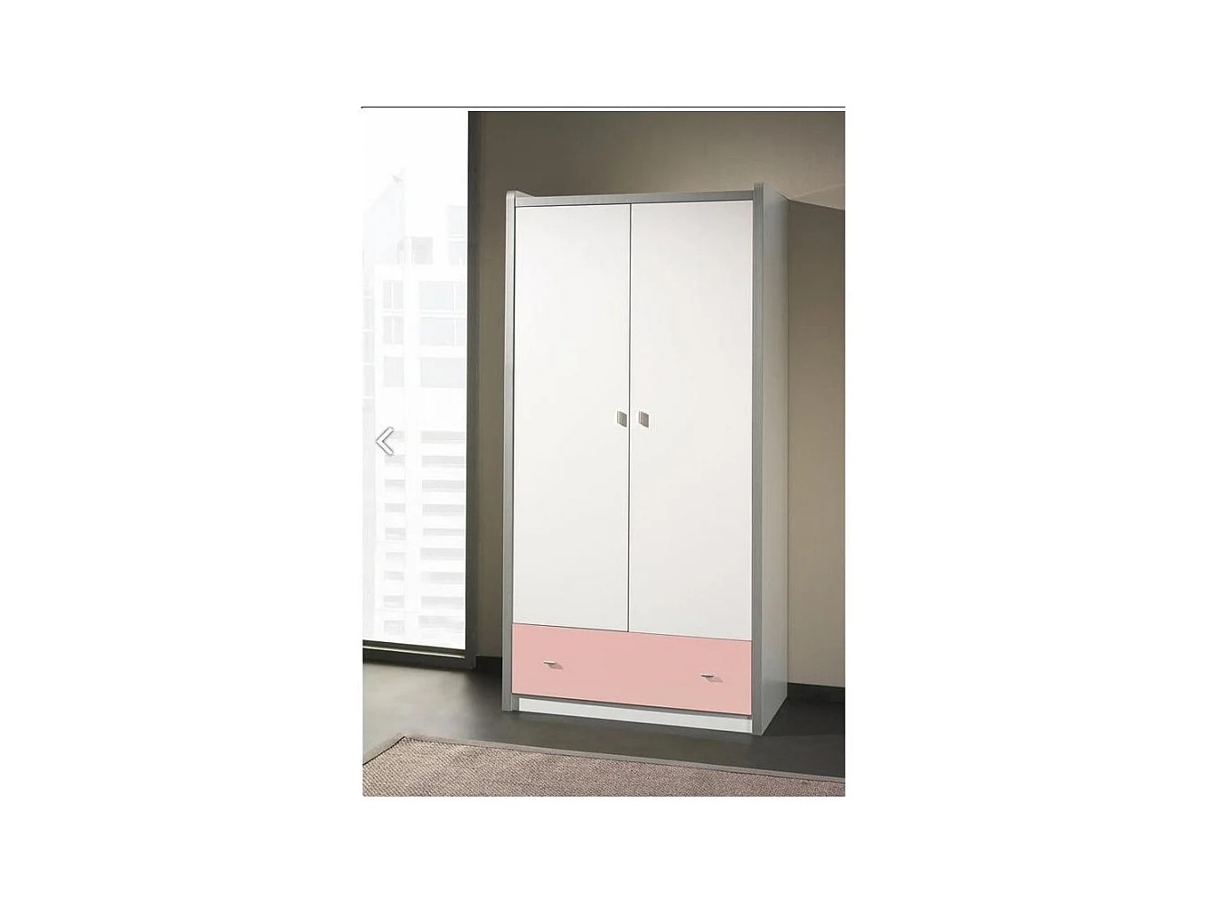 Armoire 2 Portes "Bonny" 202cm Rose
