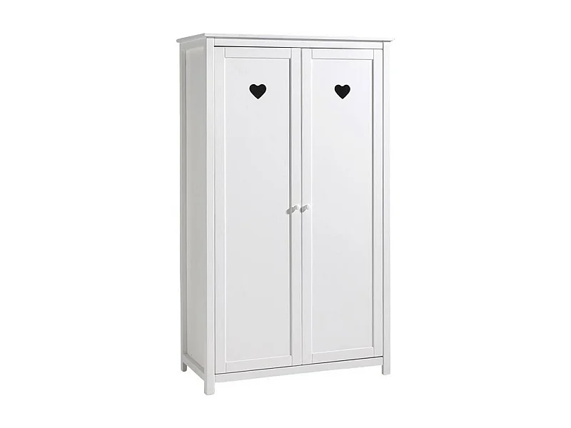 2-deurs wit gelakte houten kledingkast Hart