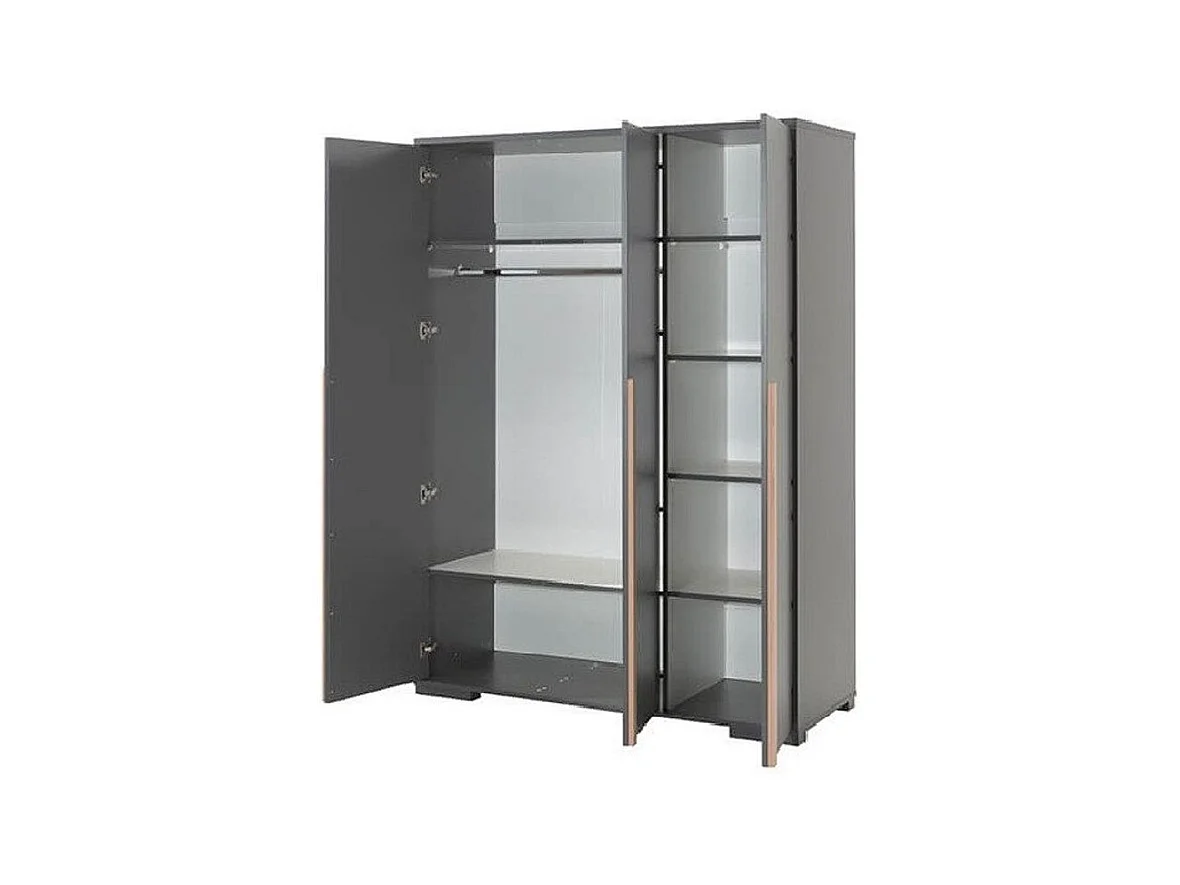 Armario 3 puertas London madera de haya gris antracita