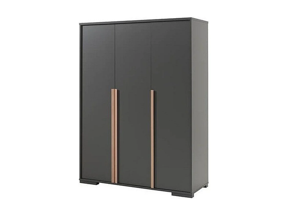 Armoire 3 Portes "London" 195cm Gris Anthracite