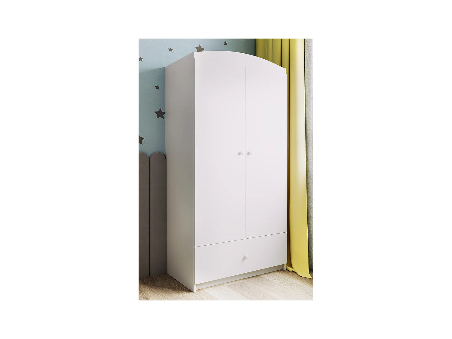 Schrank 2 Türen 1 Schublade Kocot Kids Babydream - Weiß