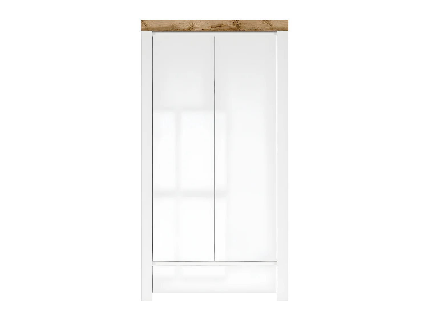 Armoire 2 portes 1 tiroir Hella Blanc et Bois