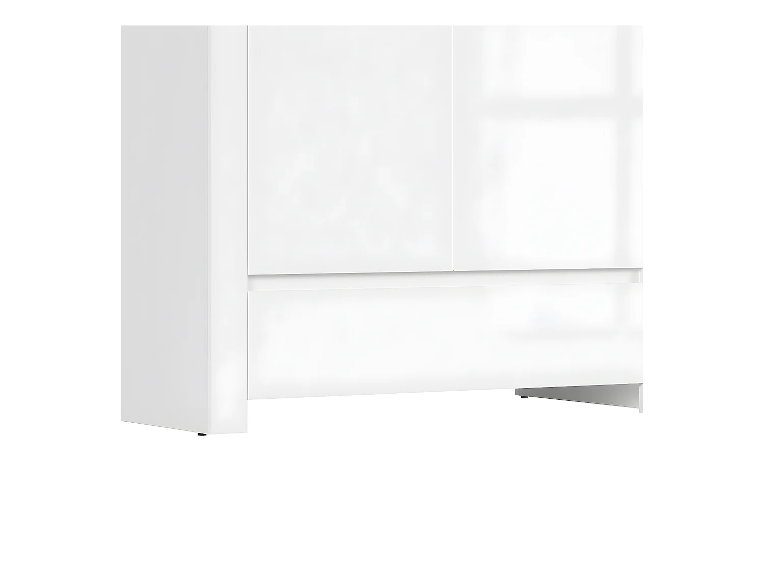 Armoire 2 portes 1 tiroir Hella Blanc et Bois