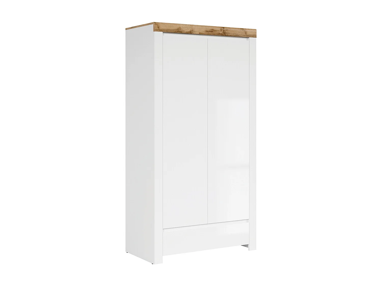 Armoire 2 portes 1 tiroir Hella Blanc et Boi