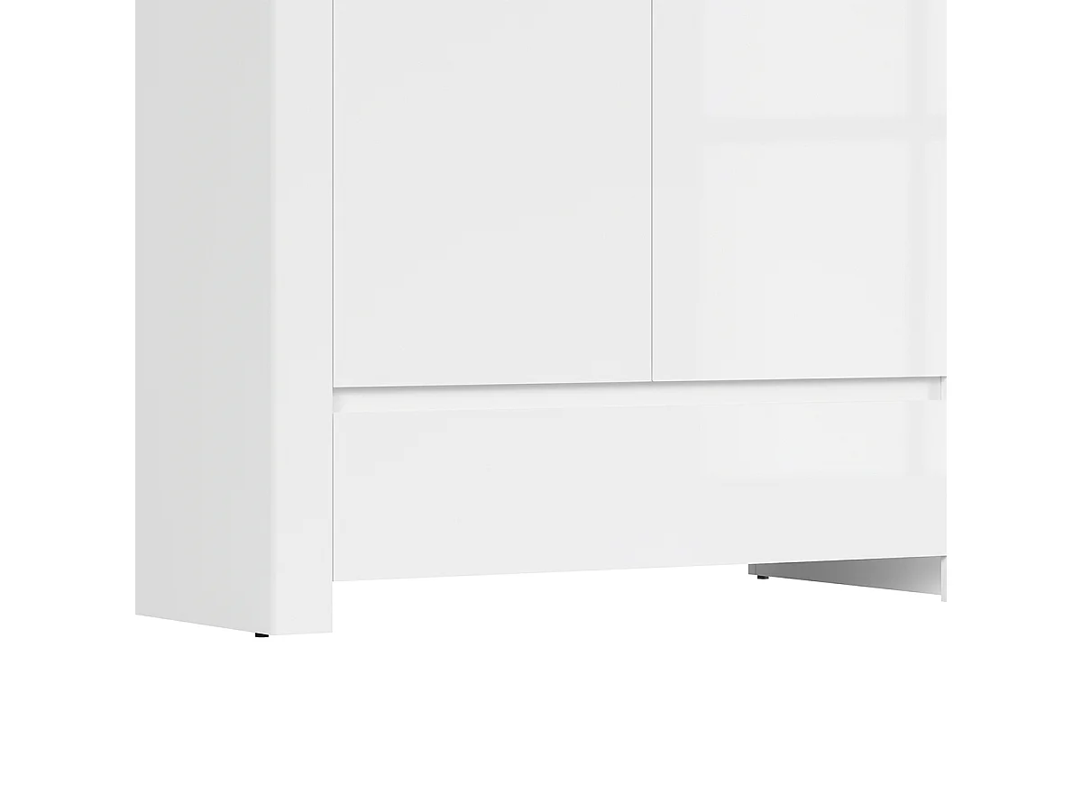 Armoire 2 portes 1 tiroir Hella Blanc et Boi