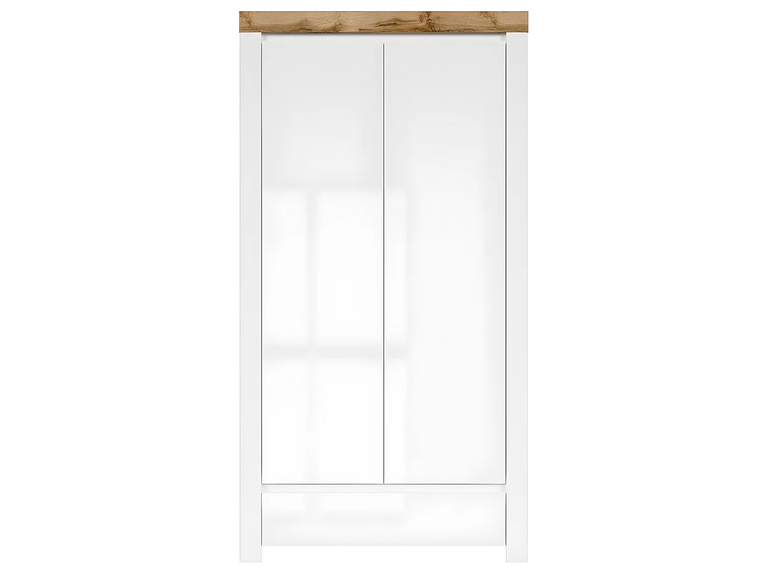 Armoire 2 portes 1 tiroir Hella Blanc et Bois