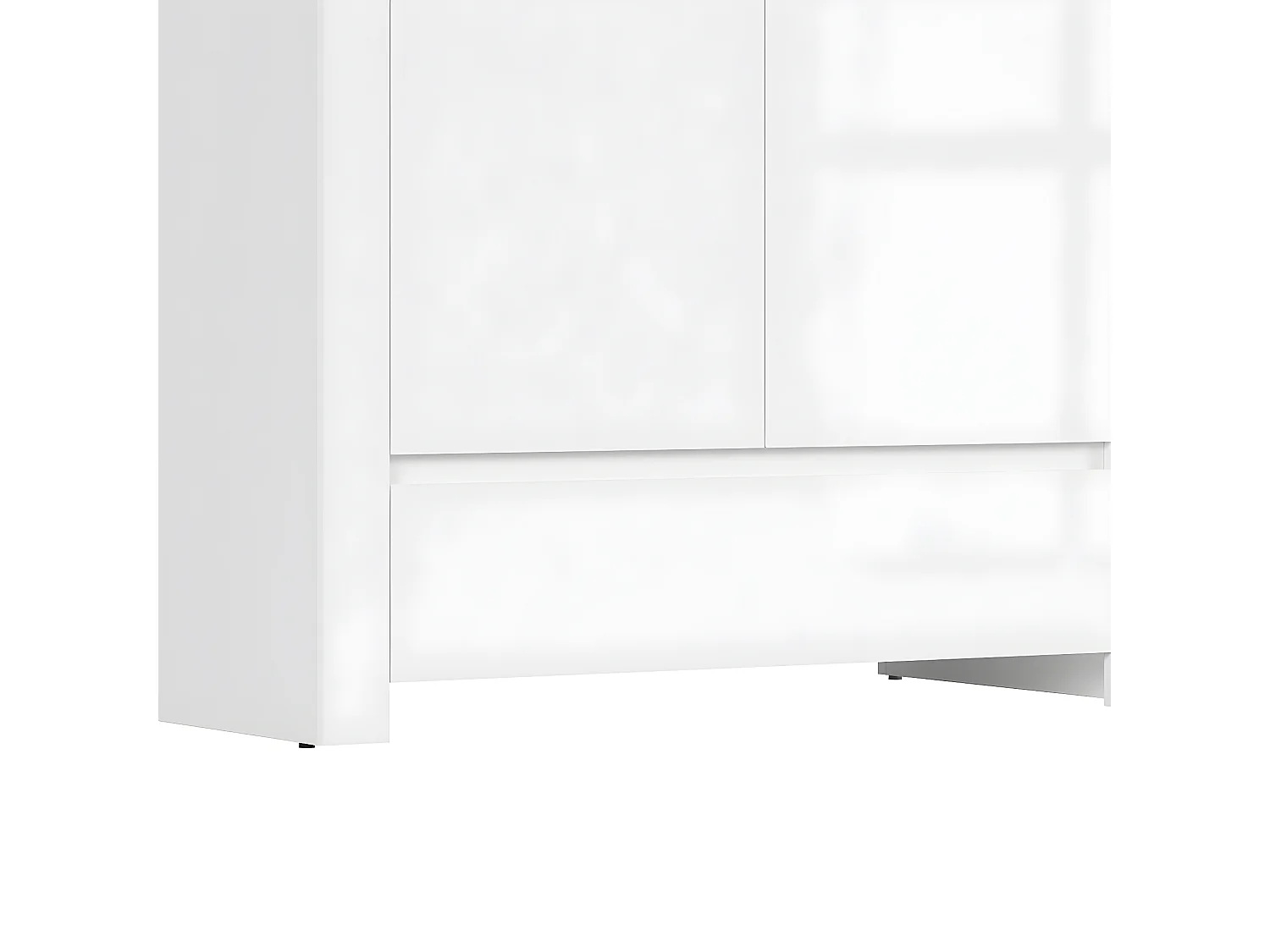 Armoire 2 portes 1 tiroir Hella Blanc et Bois