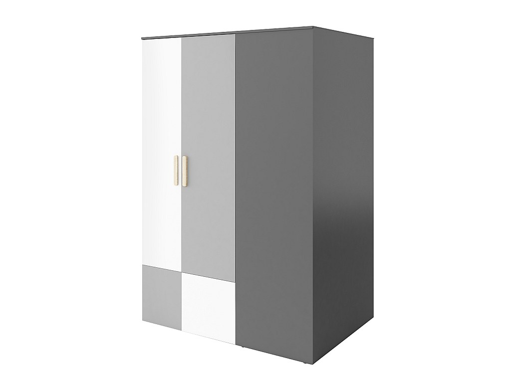 Armoire dressing 2 portes côté droit avec LED Tony Gris et Blanc