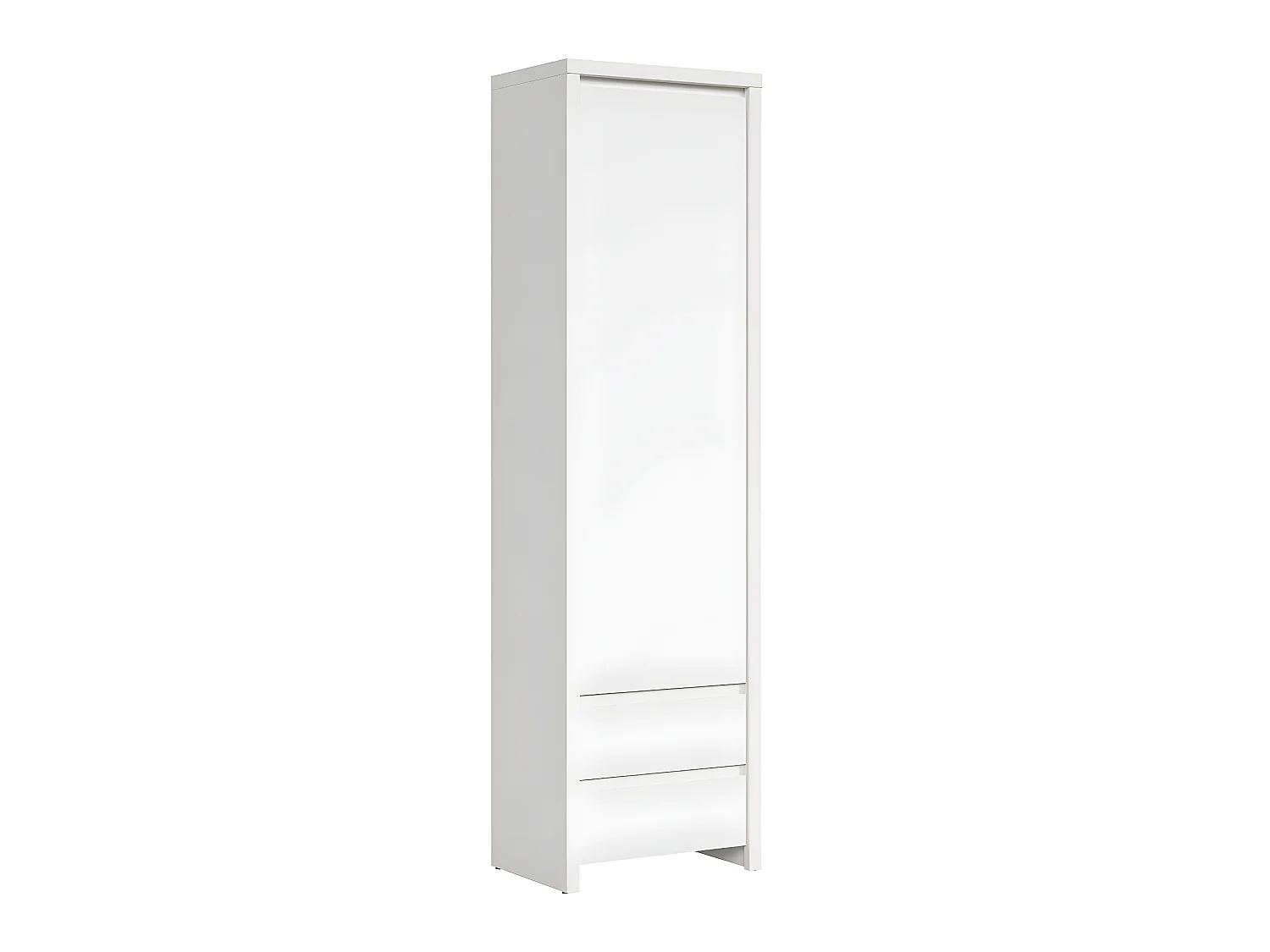 Armoire colonne 1 porte 2 tiroirs Soren Blanc