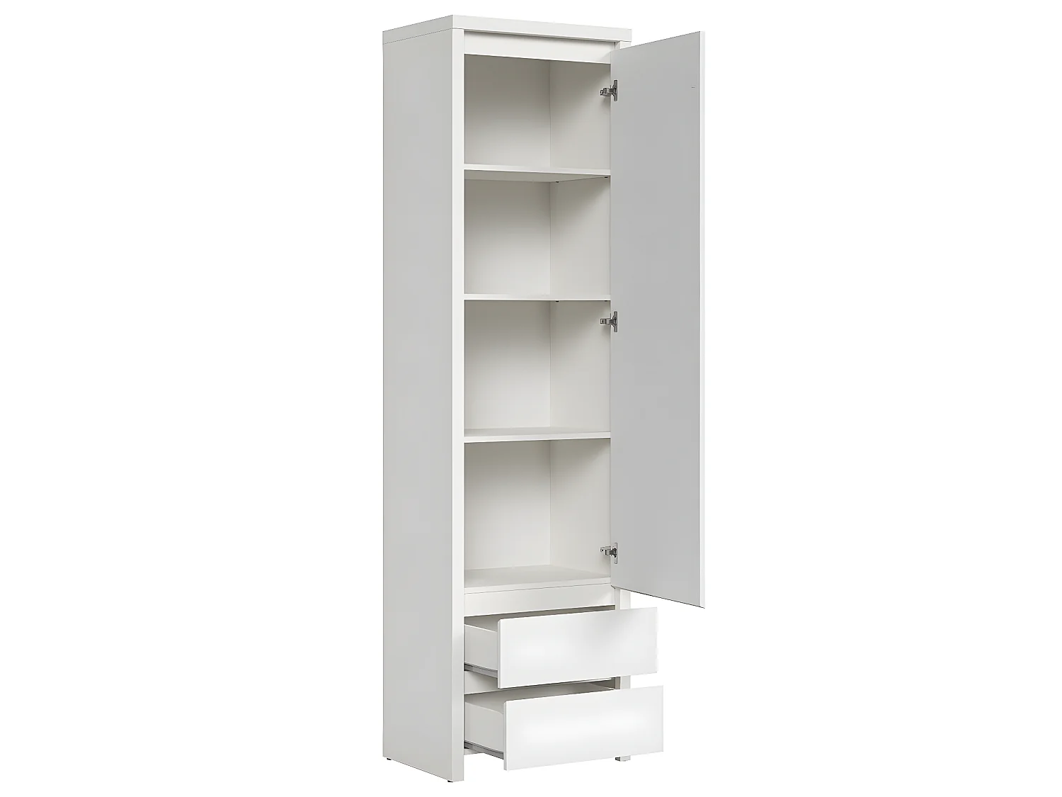 Armoire colonne 1 porte 2 tiroirs Soren Blanc