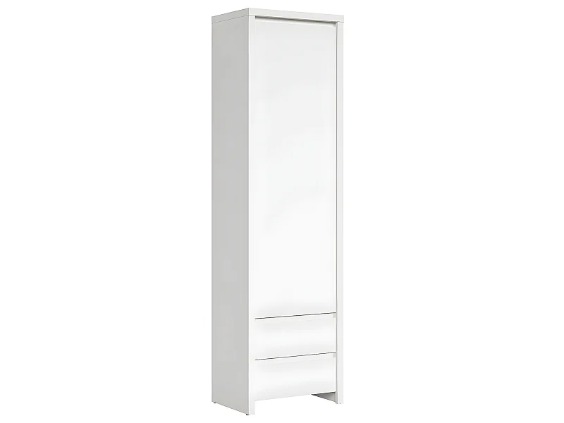 Armoire colonne 1 porte 2 tiroirs Soren Blanc