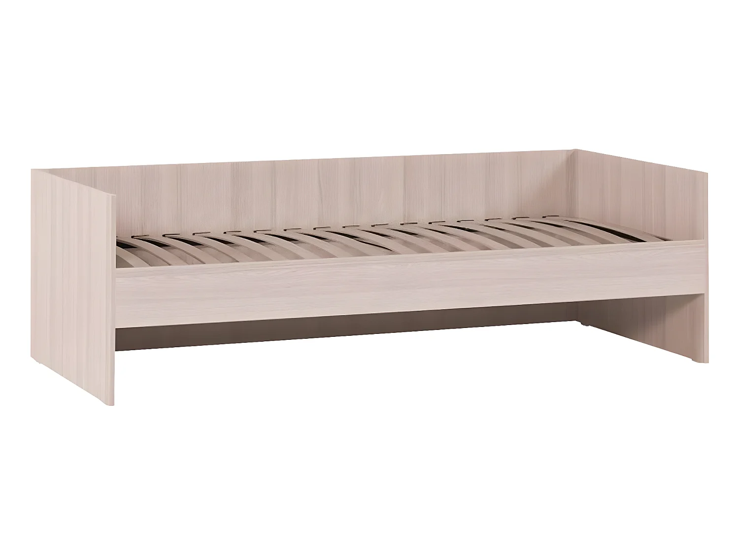Lit coffre 90x200 sommier inclus et tiroir de lit Spot Acacia et Blanc