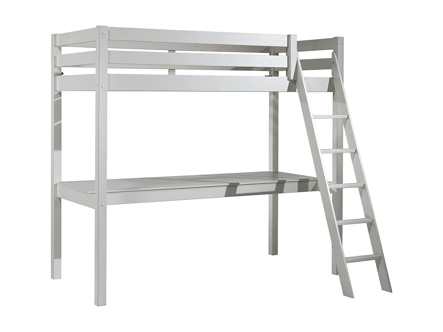 Lit Mezzanine & Plan de Travail "Pino" 90x200cm Blanc