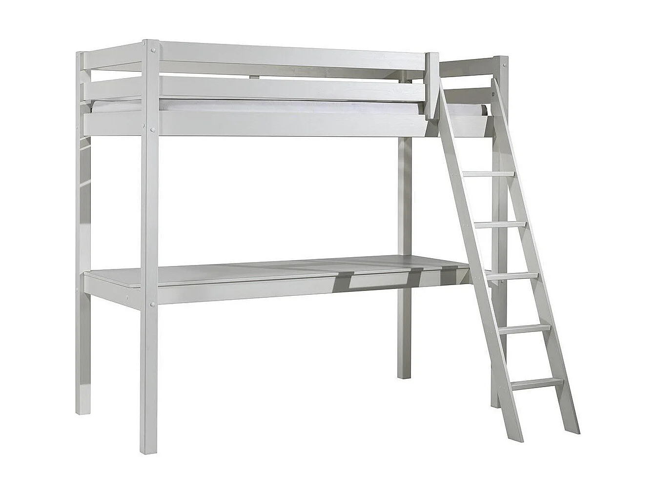 Lit Mezzanine & Plan de Travail "Pino" 90x200cm Blanc