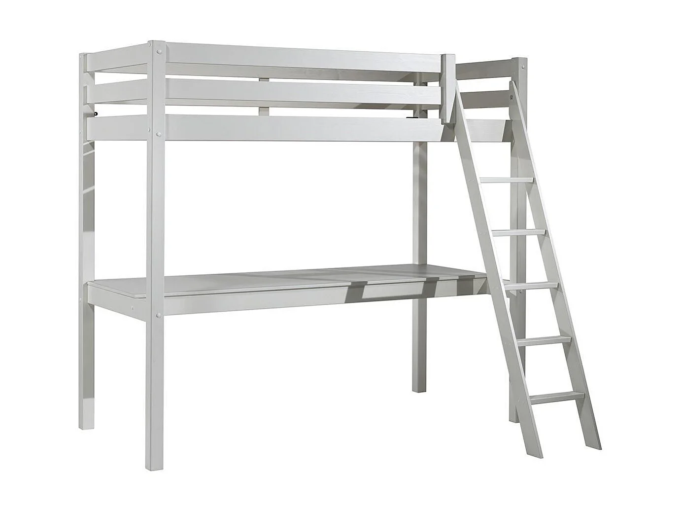 Lit Mezzanine & Plan de Travail "Pino" 90x200cm Blanc