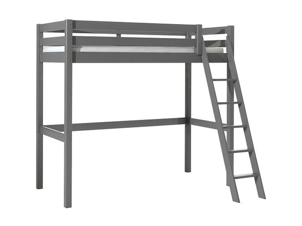 Lit Mezzanine Enfant "Pino" 90x200cm Gris