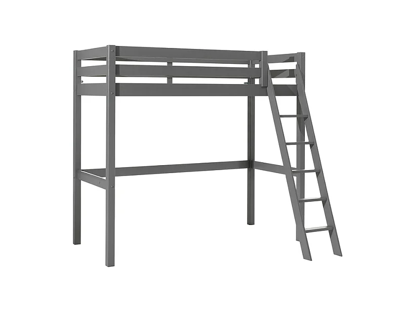 Lit Mezzanine Enfant "Pino" 90x200cm Gris