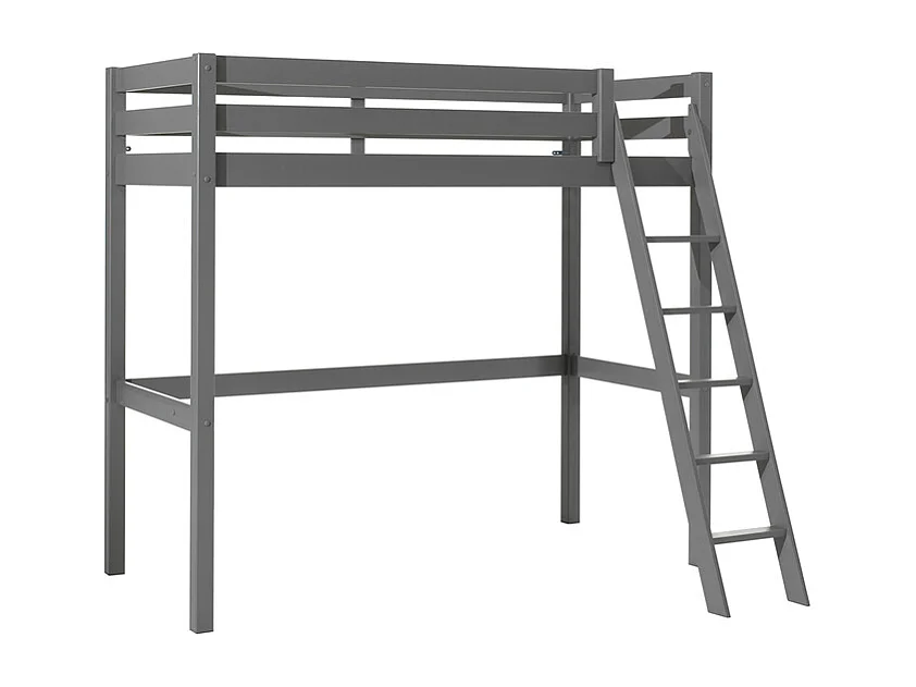 Lit Mezzanine Enfant "Pino" 90x200cm Gris