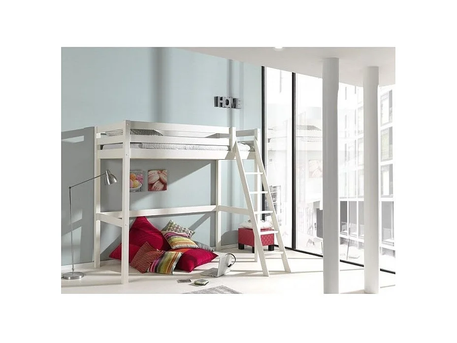 Letto a soppalco 90x200 compreso di molle Vipack Pino - Bianco