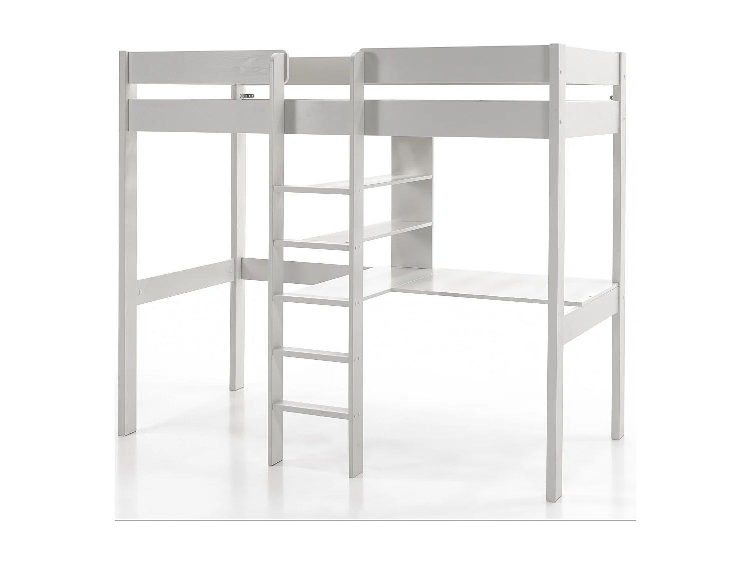 Lit Mezzanine & Bureau Enfant "Pino" 90x200cm Blanc