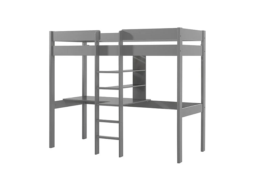 Lit Mezzanine & Bureau Enfant "Pino" 90x200cm Gris