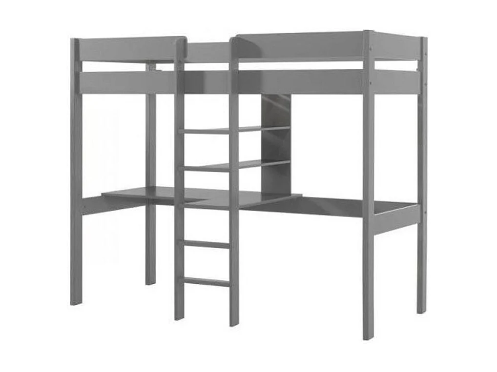 Lit Mezzanine & Bureau Enfant "Pino" 90x200cm Gris