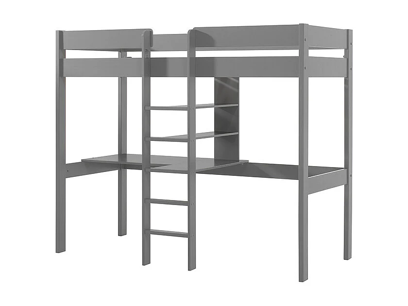 Lit Mezzanine & Bureau Enfant "Pino" 90x200cm Gris