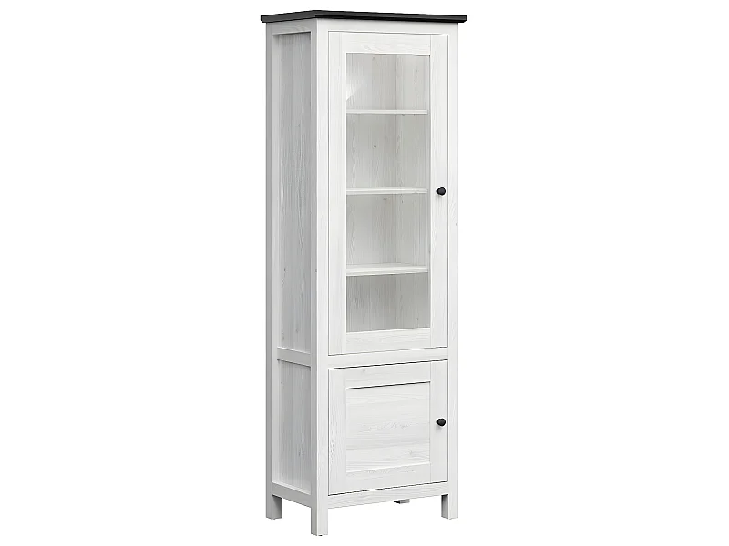 Expositor de 2 portas com LED Duck White e Dark Wood