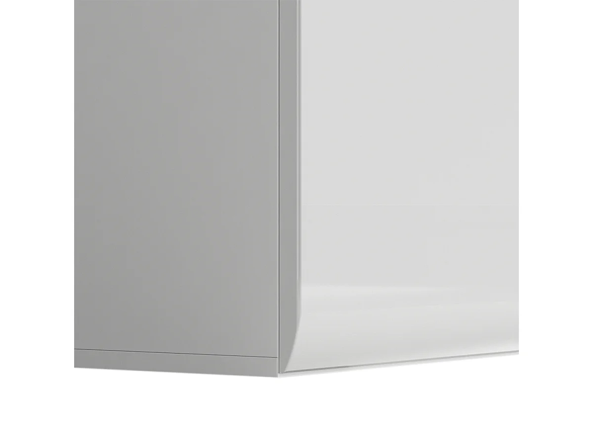 2-deurs vitrine met LED Darrel Wit lak en Hout