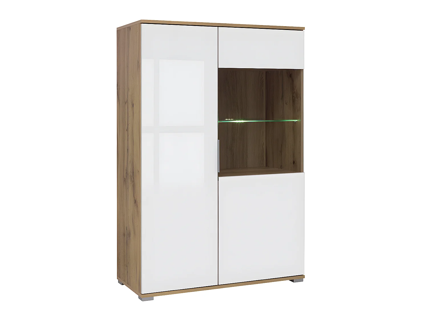 Vitrina 2 puertas Selma Blanco y Madera