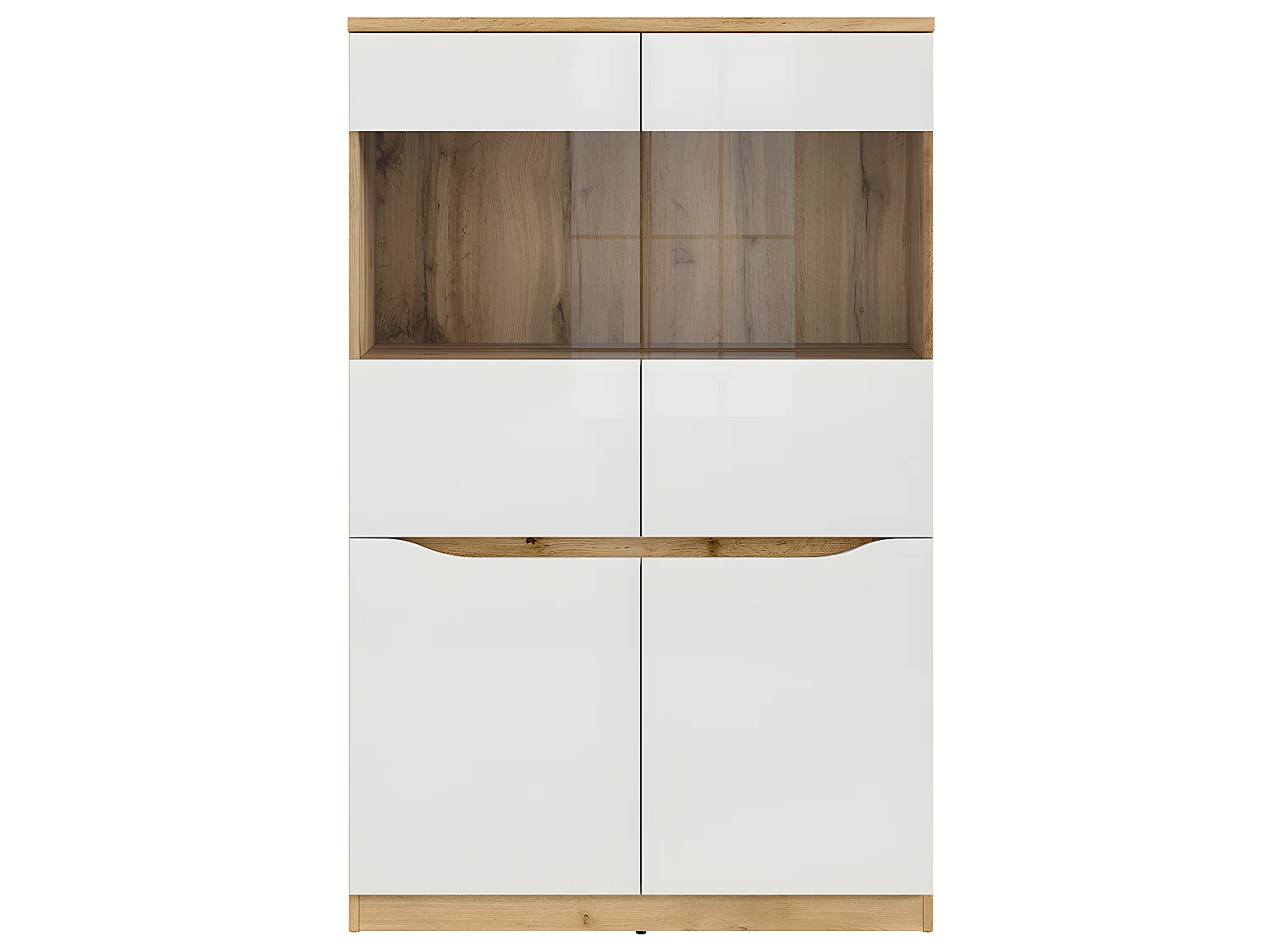 Vitrine 2 portes June Blanc et Bois