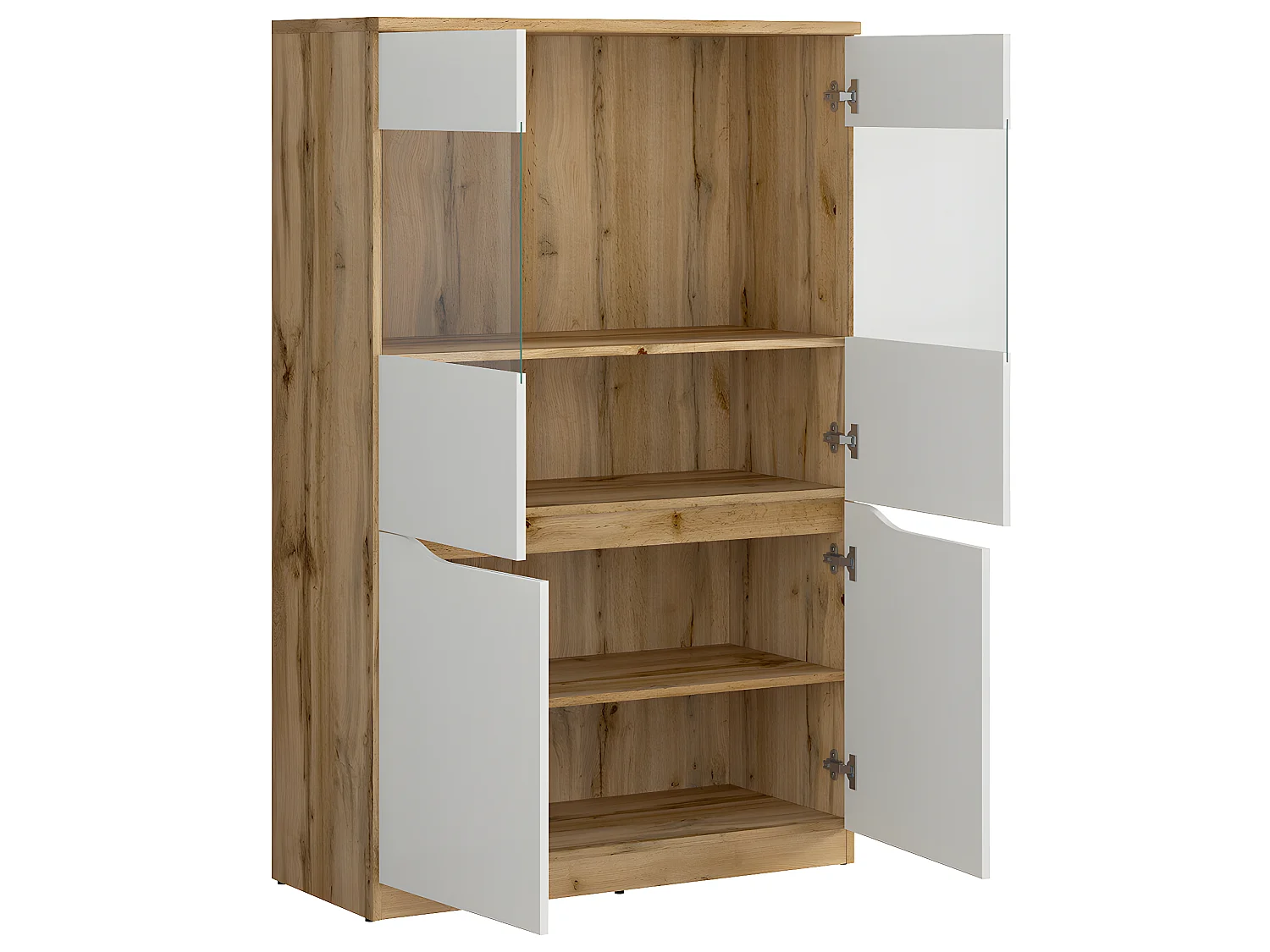 Vitrine 2 portes June Blanc et Bois