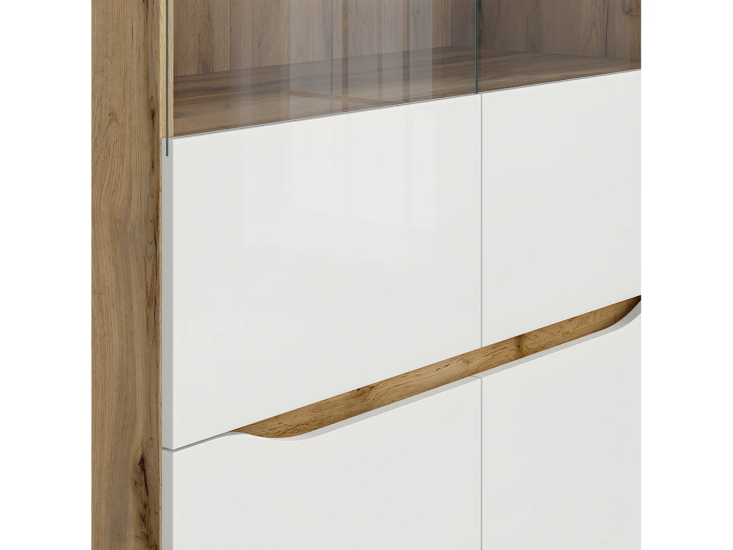 Vitrine 2 portes June Blanc et Bois