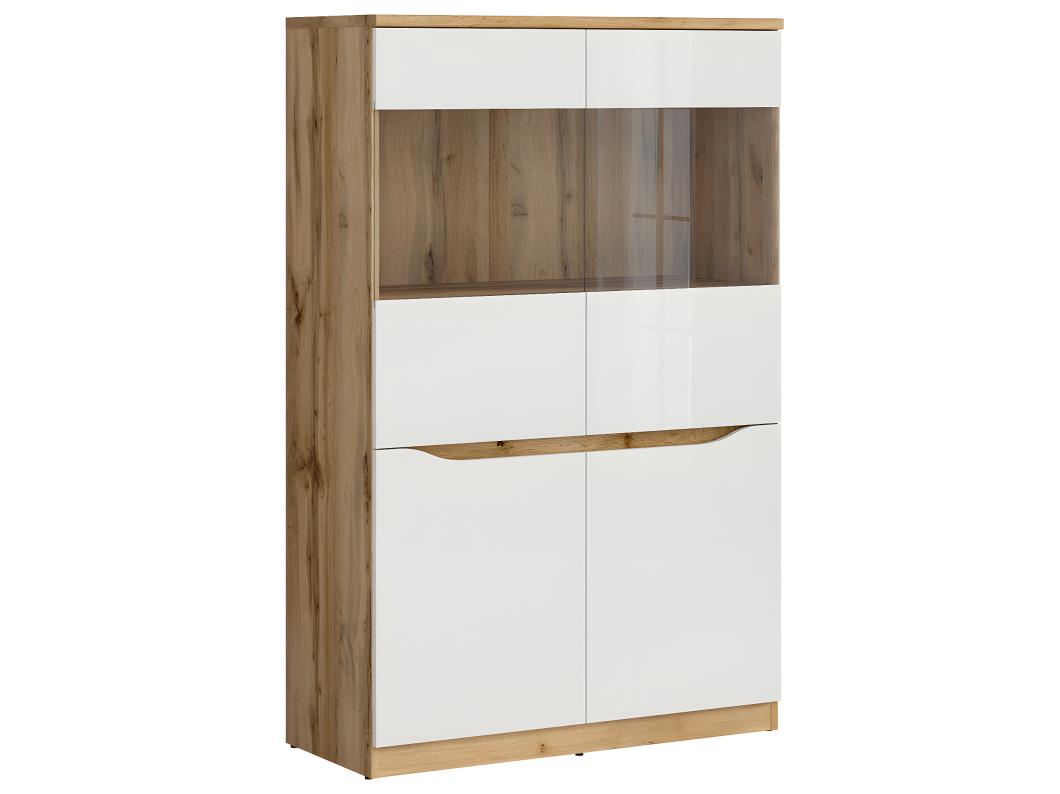 Vitrina 2 puertas June Blanco y Madera