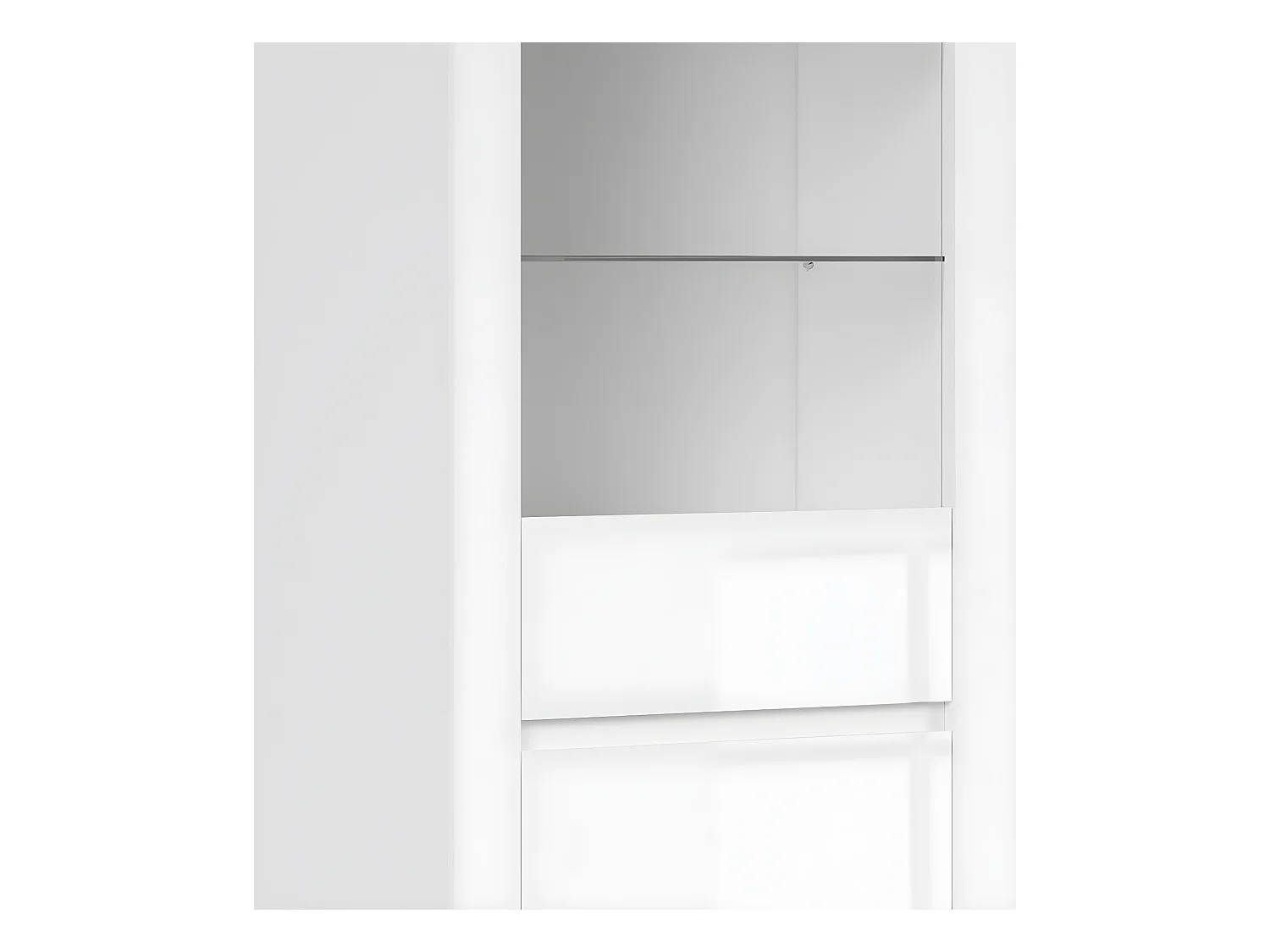 Hella Wit en Hout 2-deurs vitrinekast