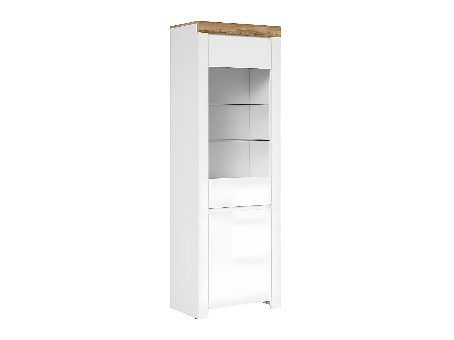 Vitrine 2 portes Hella Blanc et Bois