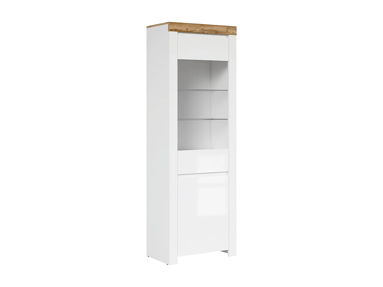 2-türige Vitrine Hella Weiß und Holz