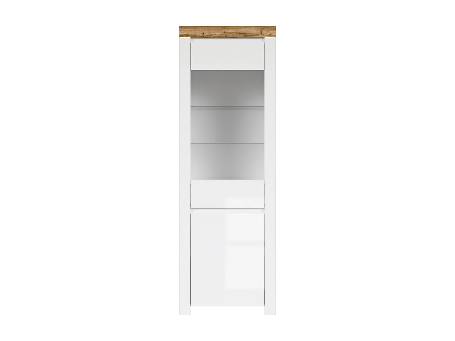 2-türige Vitrine Hella Weiß und Holz