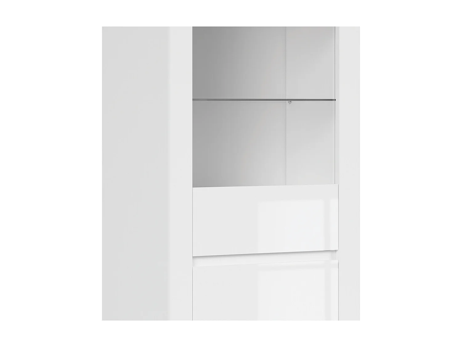 2-türige Vitrine Hella Weiß und Holz