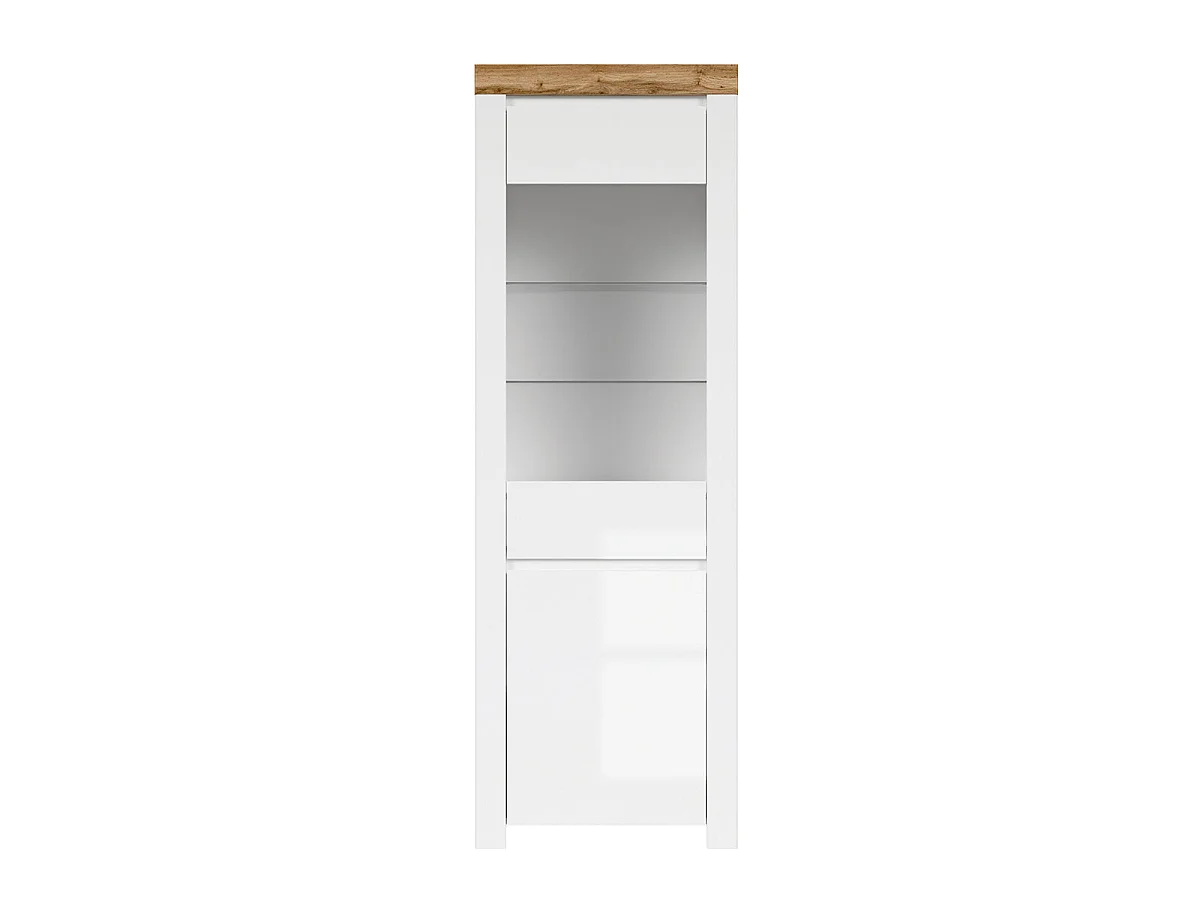2-türige Vitrine Hella Weiß und Holz