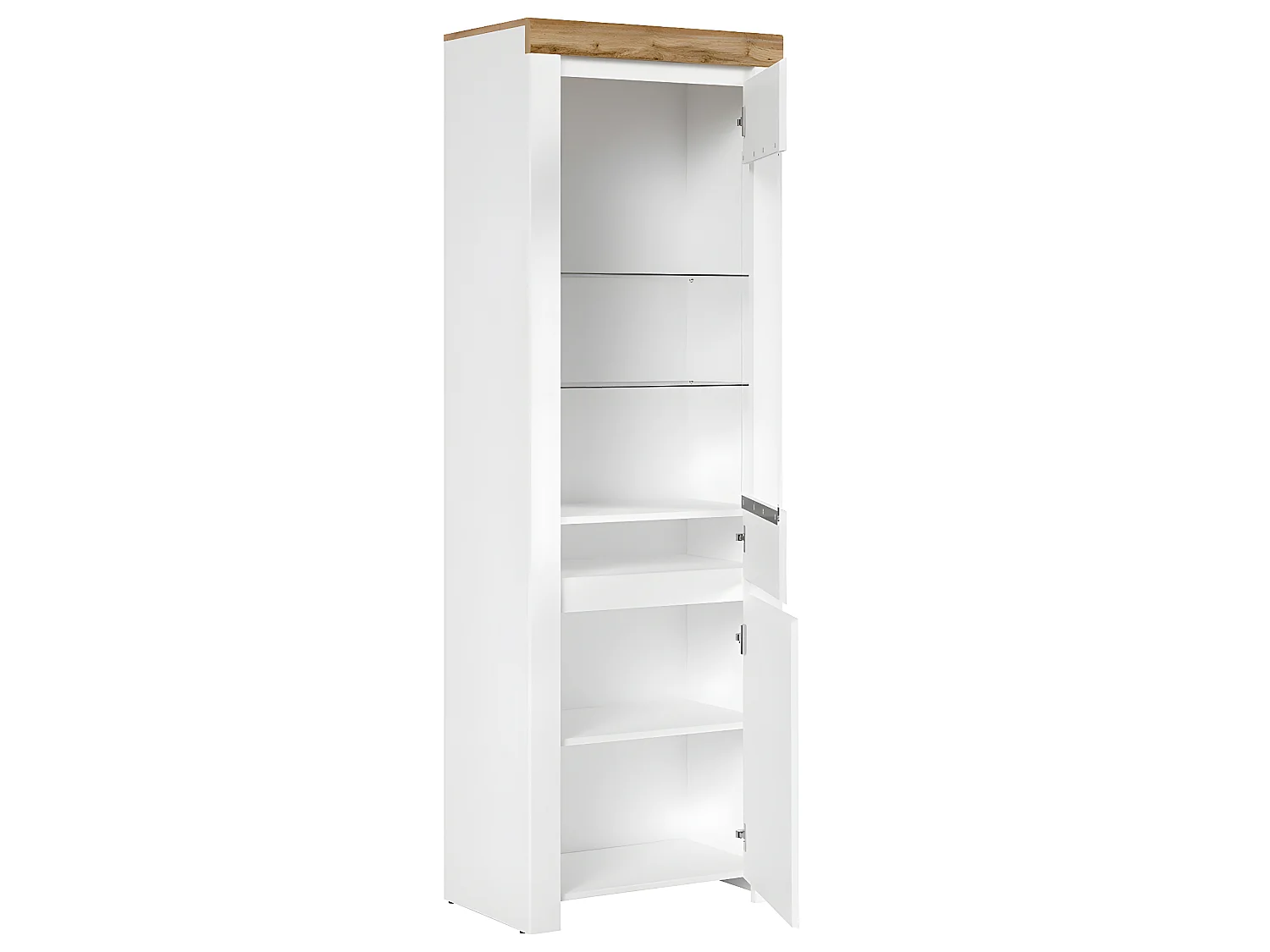 Hella Wit en Hout 2-deurs vitrinekast