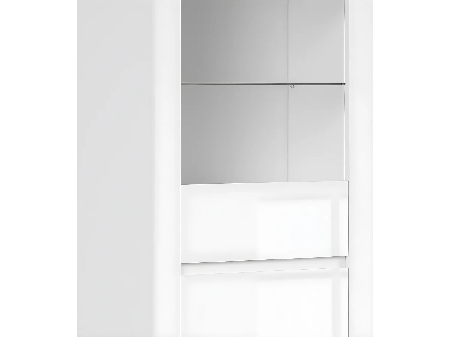 Hella Wit en Hout 2-deurs vitrinekast