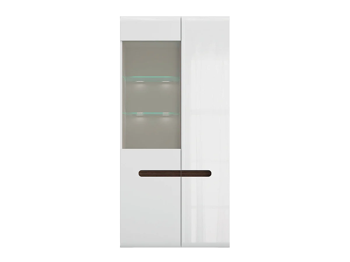 2-door dresser with LED Darrel White lacquer and Wood