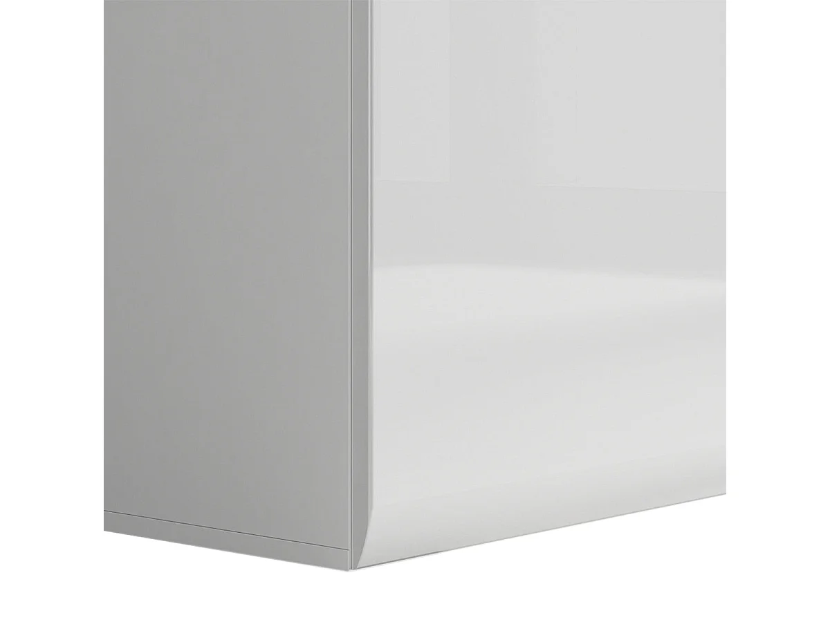 2-door dresser with LED Darrel White lacquer and Wood