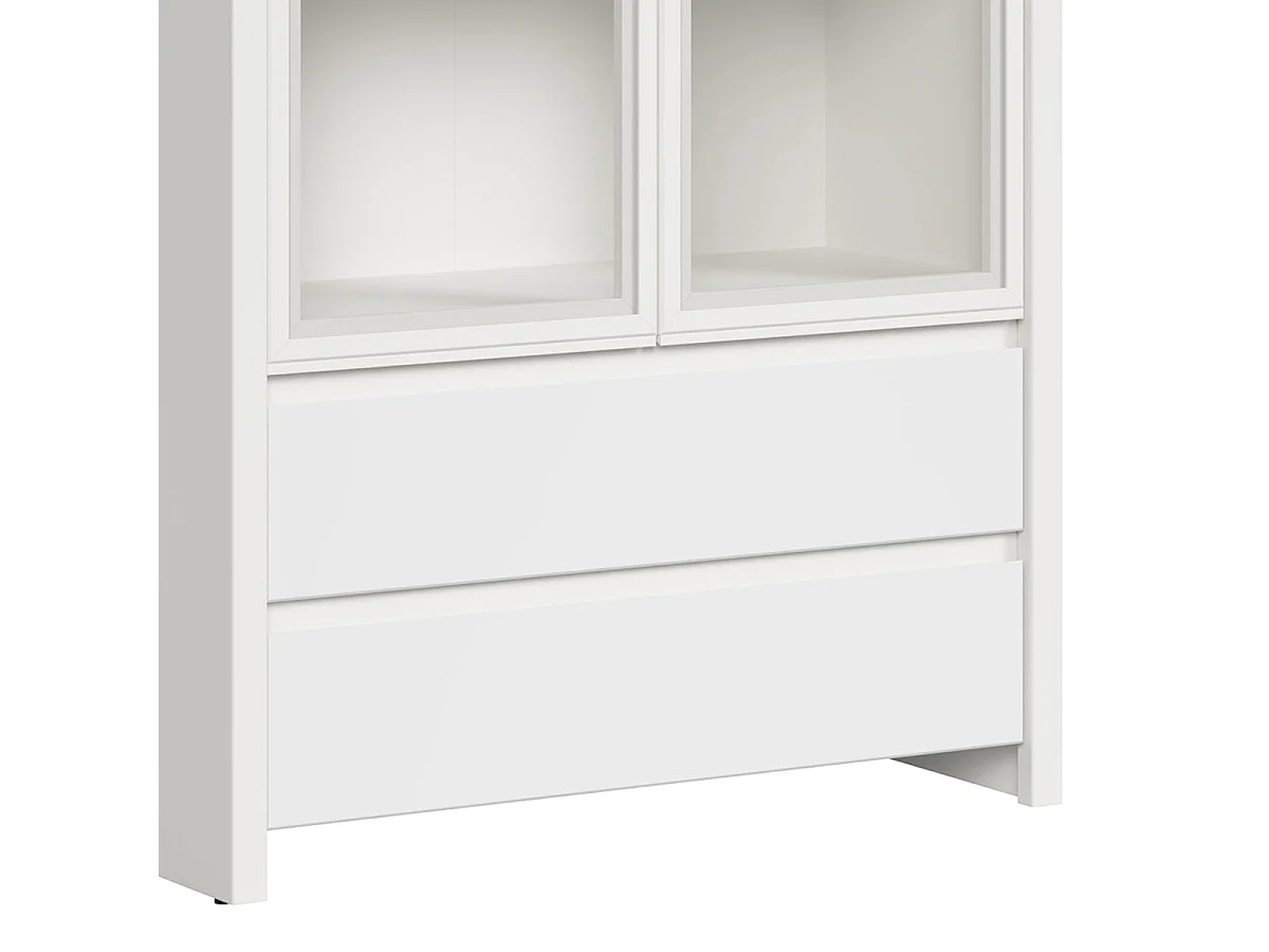 Armário de porcelana 2 portas 2 gavetas Soren branco mate 200,5cm