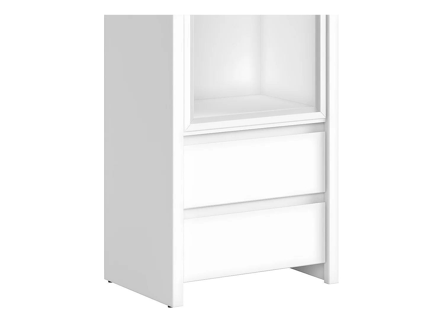 Vitrine 1 porte 2 tiroirs Soren Blanc