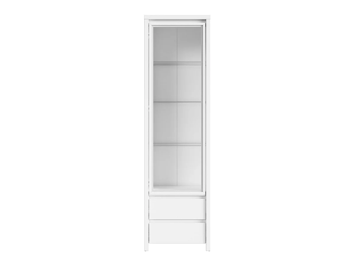 Vitrine 1 porte 2 tiroirs Soren Blanc