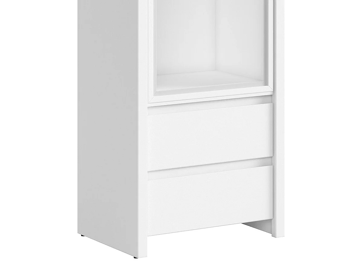 Vitrine 1 porte 2 tiroirs Soren Blanc